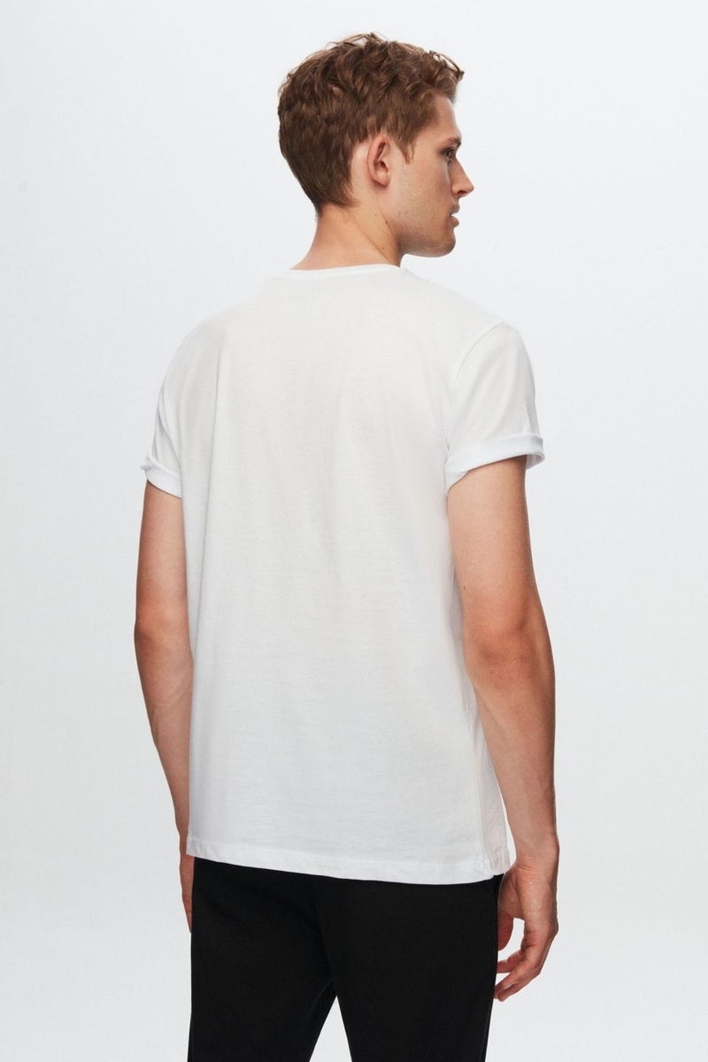 D'S DAMAT Comfort White 100% Cotton T-Shirt 6HC14ORT02006 - Image 3