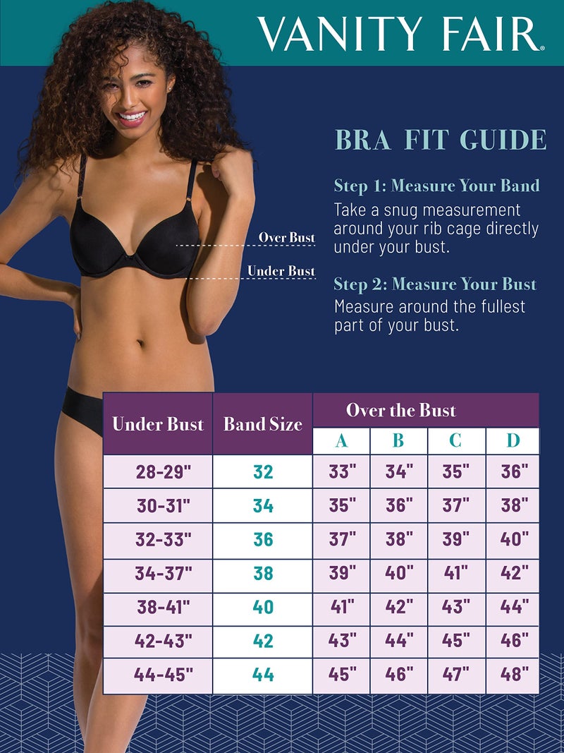 Vanity Fair Womens Ego Boost Add-a-size (+1 Cup Size) Push Up Bra, Underwire - Beige Jacquard, 34A US - Image 5
