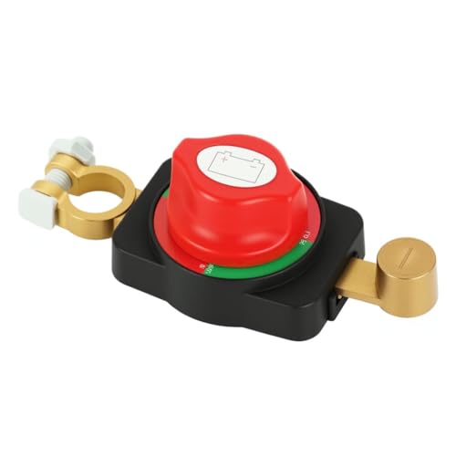 STHIRA® 12-48V Battery Cut Off Switch Top Post Battery Disconnect Switch with Pure Copper Contacts, Reliable Shutoff for Car, RV, Marine, Boat, Universal Fit Battery Terminal Kill Switch - Image 1