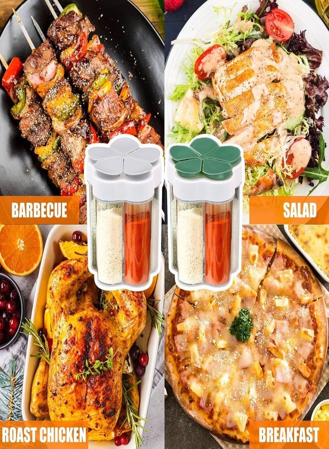 PRAMANTA Kitchen Seasoning Spice Rack Transparent Masala Dabba Container Salt and Pepper Shaker 5 in 1 Condiment and Seasoning Spice Jar with Cover (1) - Image 4