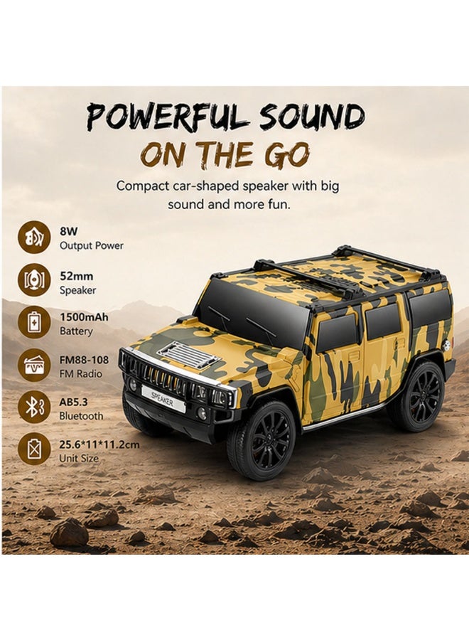 لاكوز مكبر صوت بلوتوث WS-590 بتصميم سيارة، مزود براديو FM، يدعم منفذ USB/بطاقة TF، وتقنية TWS للاقتران، وبطارية قابلة للشحن بسعة 1500 مللي أمبير، وقوة صوت 8 واط، ومكبر صوت لاسلكي محمول مع خاصية الاتصال بدون استخدام اليدين، لون أصفر - Image 5