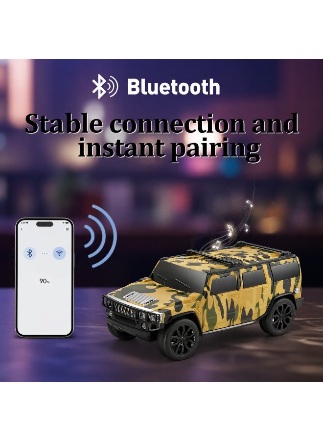 لاكوز مكبر صوت بلوتوث WS-590 بتصميم سيارة، مزود براديو FM، يدعم منفذ USB/بطاقة TF، وتقنية TWS للاقتران، وبطارية قابلة للشحن بسعة 1500 مللي أمبير، وقوة صوت 8 واط، ومكبر صوت لاسلكي محمول مع خاصية الاتصال بدون استخدام اليدين، لون أصفر - Image 2