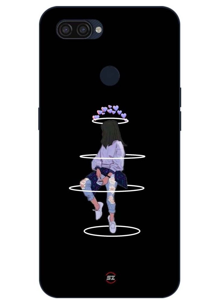 Service Zone - Protective Printed Mobile Cover Girl Head With Hearts For Oppo A12 2020 - Image 1