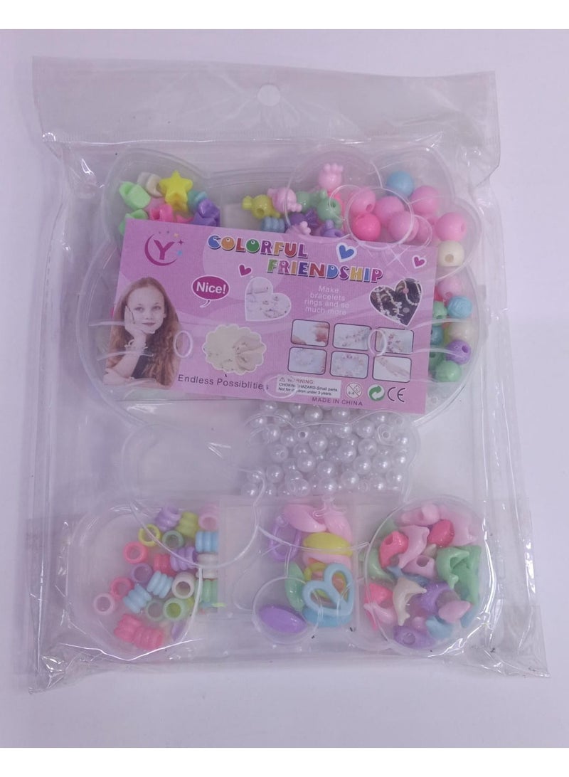 Colorful Friendship Bracelet Making Kit, DIY Jewelry Craft Set with Beads and Charms