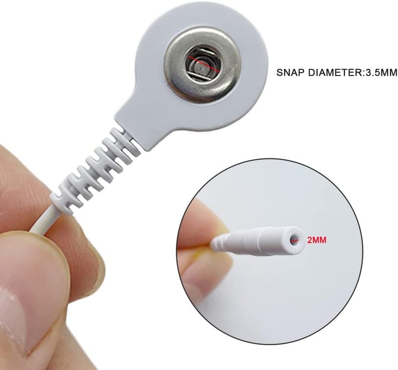 LODMOD 4 Pcs Electrode Lead Wire Adapters, Convert 2mm Pin to 3.5mm Snap - Compatible with TENS, EMS, IF Units - Image 3
