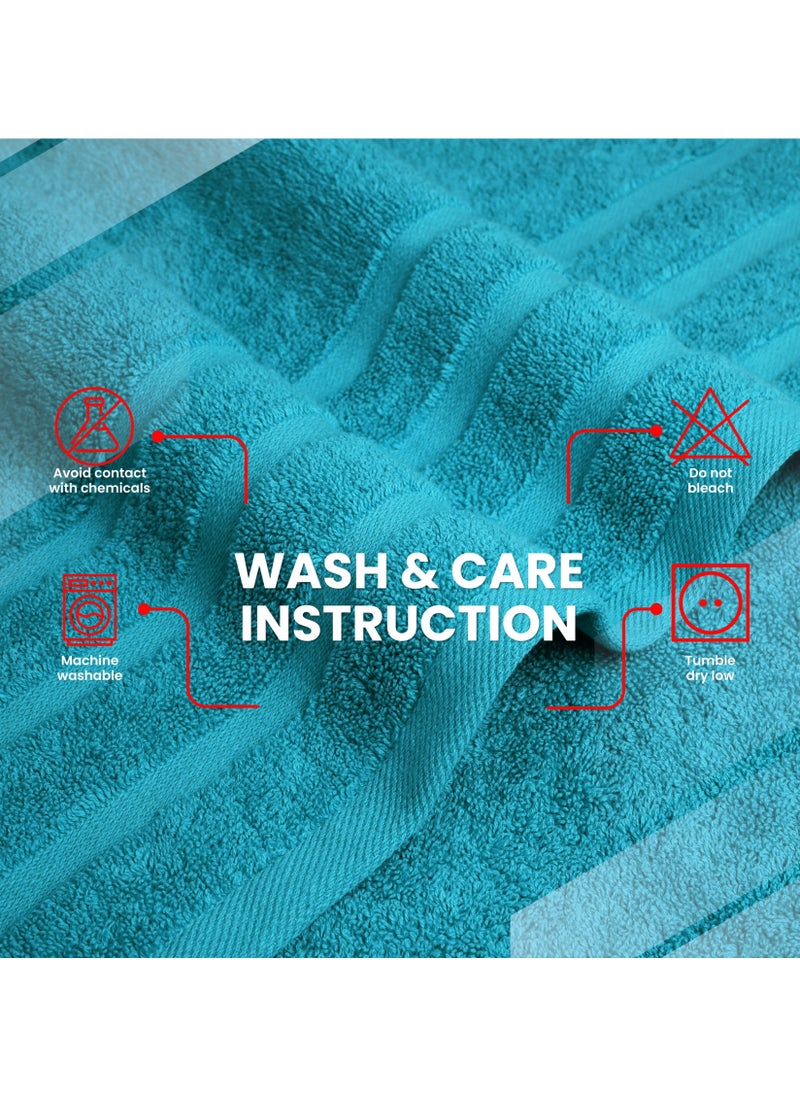 Infinitee Xclusives - Infinitee Xclusives Premium Cotton Bath Towels Set of 2 27 x 54 Inches, (70 cm x 140 cm) Soft, Highly Absorbent, Quick Dry Towels - Perfect Towels for Bathroom, Gym, Spa & Hotel (Teal) - Image 1