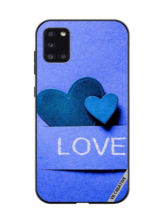 VR CREATIVE Protective Case Cover For Samsung Galaxy A31 Blue Love heart Design Multicolour - Image 1