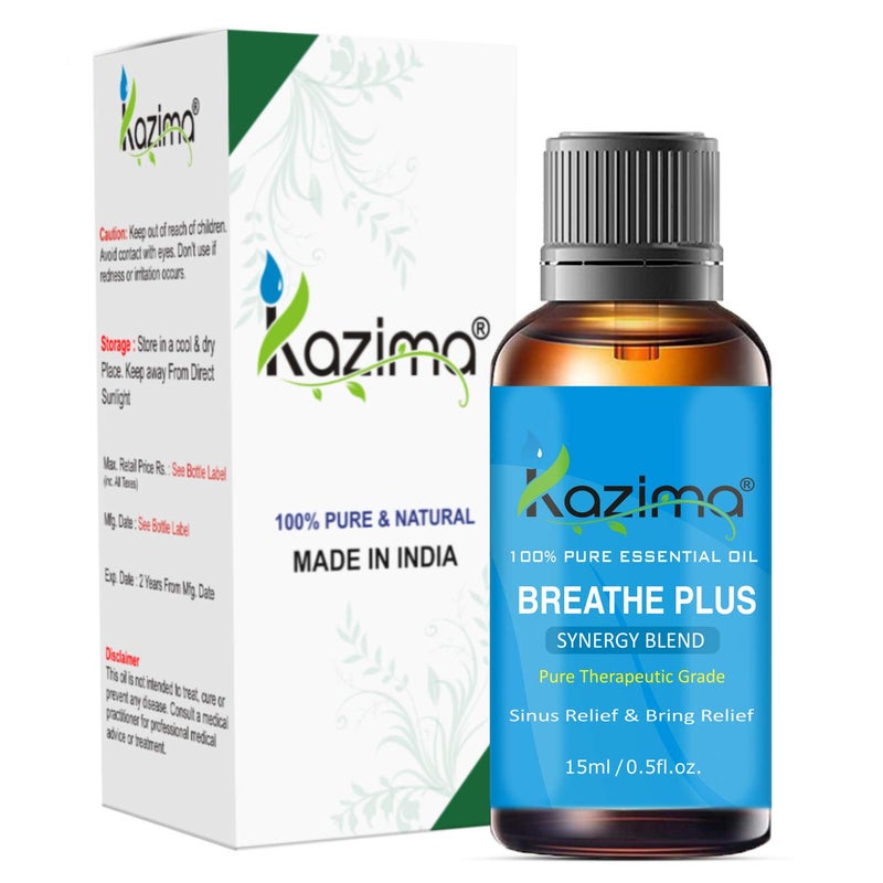 KAZIMA BREATHE PLUS BLEND ESSENTIAL Oil (15ml) Pure Therapeutic Grade - Image 5