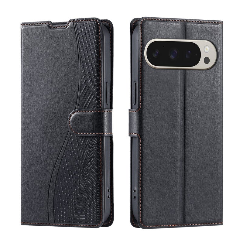 HuHa Case Cover For Google Pixel 9 Pro XL Voltage Ultra-thin Dot Leather Phone Case(Black) - Image 1
