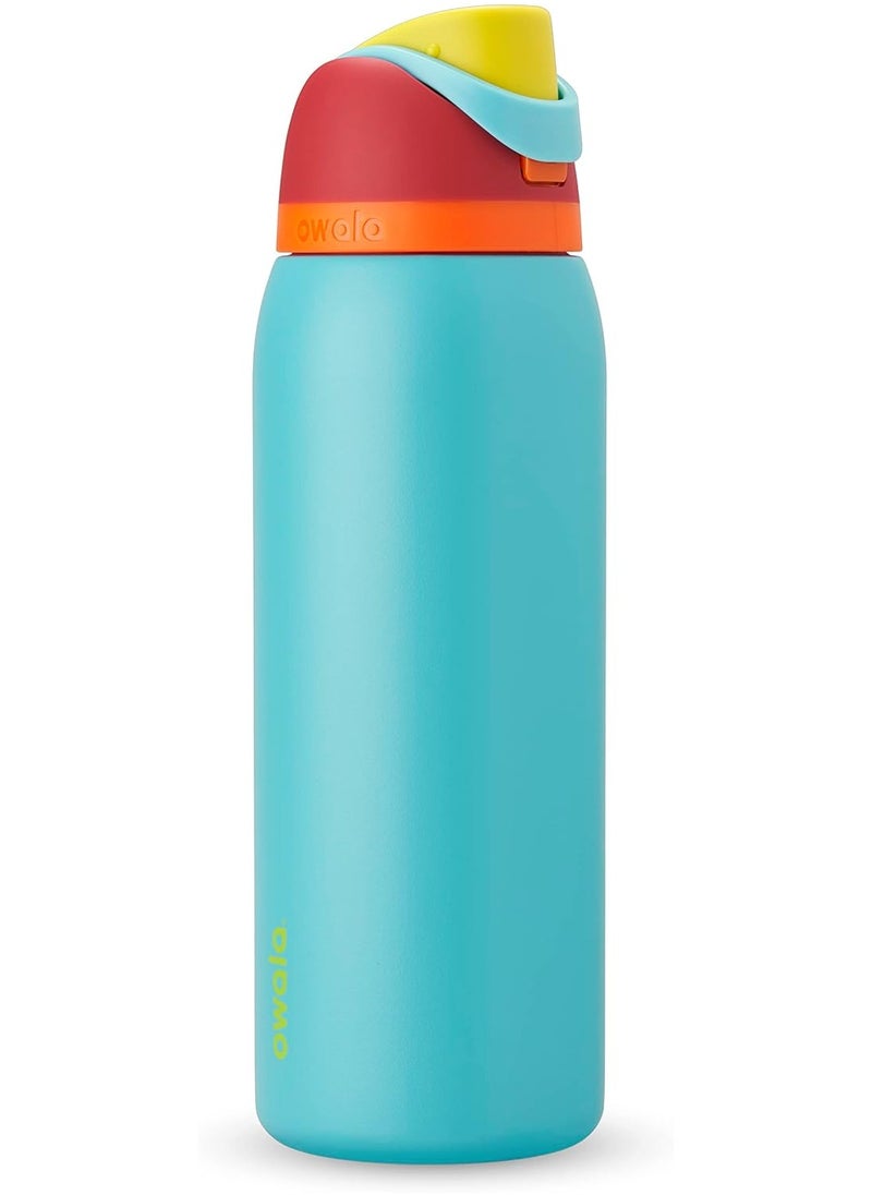 Owala - Owala FreeSip Insulated Stainless Steel Water Bottle with Straw for Sports and Travel, BPA-Free, 32oz, Summer Sweetness - Image 1