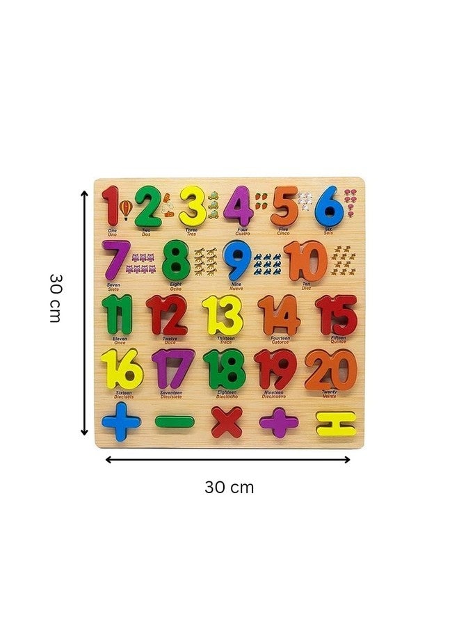 Tarev Tarev Wooden Puzzles for Toddlers, Alphabet Puzzle and Number Puzzle, 2 in 1 Preschool Educational Learning Toys with Chunky Wood ABC Puzzle Board, for Girls Boys Kindergarten Set of 2  - Image 2