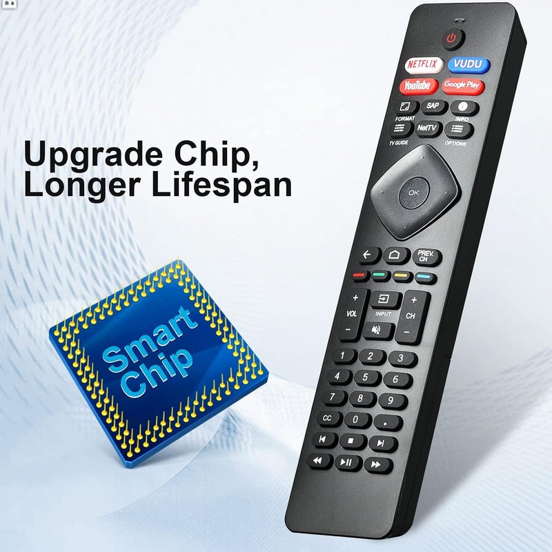 Ozuly TV Remote Control Replacement Compatible with All Philips Android 4K Ultra HD LED Smart LED TV NH800UP RF402A-V14 - Image 2