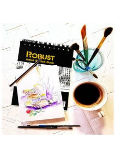 ROBUST Robust 400 Series Sketch Book (9"x12"), 100Sheets Sketch Pad,180gsm Drawing Notebook, Art Paper for Dry and Wet Media, Drawing Book For Kids, Spiral Bound Artist Sketch Paper, Acid Free Art Book  - Image 3