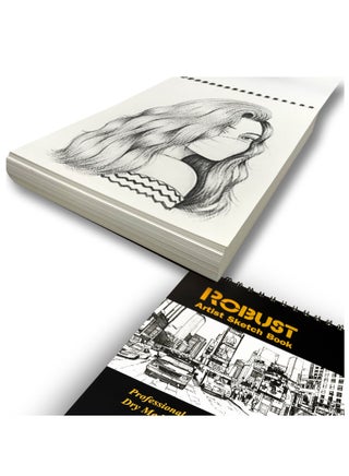 كتاب رسم قوي من سلسلة 400 (9 × 12 بوصة)، لوحة رسم 100 ورقة، دفتر رسم 180 جرامًا للمتر المربع، ورق فني للوسائط الجافة والرطبة، كتاب رسم للأطفال، ورق رسم فني حلزوني، كتاب فني خالٍ من الأحماض - view 2
