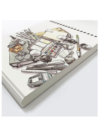 كتاب رسم قوي من سلسلة 400 (9 × 12 بوصة)، لوحة رسم 100 ورقة، دفتر رسم 180 جرامًا للمتر المربع، ورق فني للوسائط الجافة والرطبة، كتاب رسم للأطفال، ورق رسم فني حلزوني، كتاب فني خالٍ من الأحماض - view 4