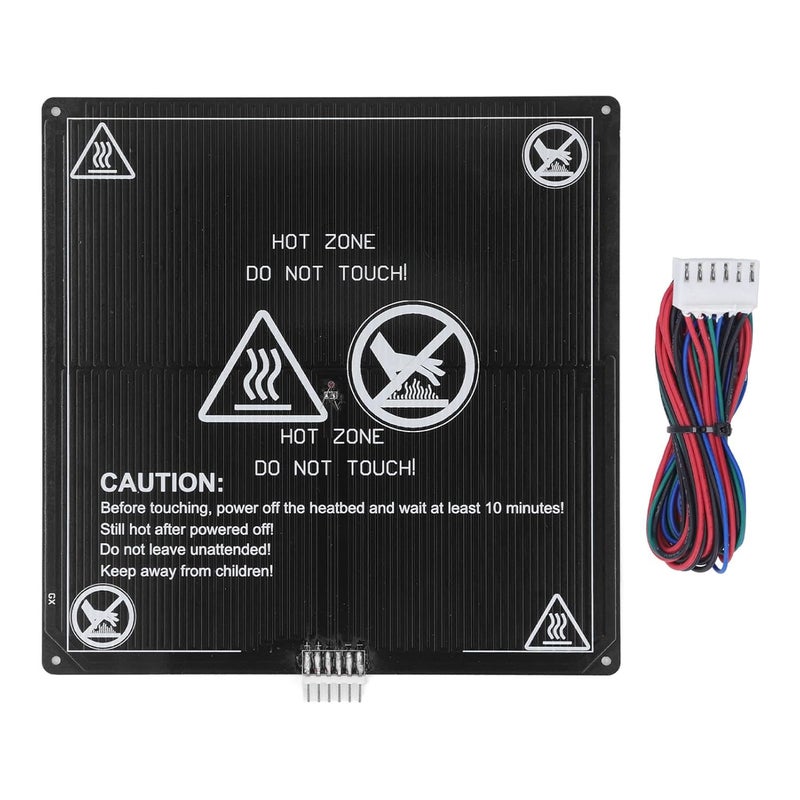 220x220mm 3D Printer Heated Bed Aluminum Alloy Hot Bed Platform 3mm Thick with 90cm Wire - Image 1