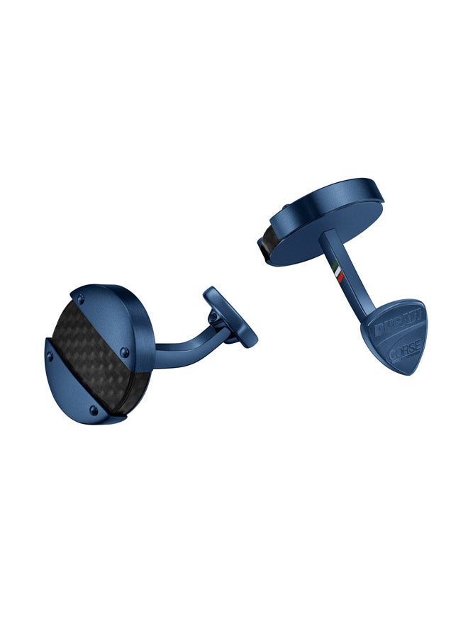 دوكاتي كورس أزرار أكمام موتورز زرقاء وسوداء للرجال - Image 3