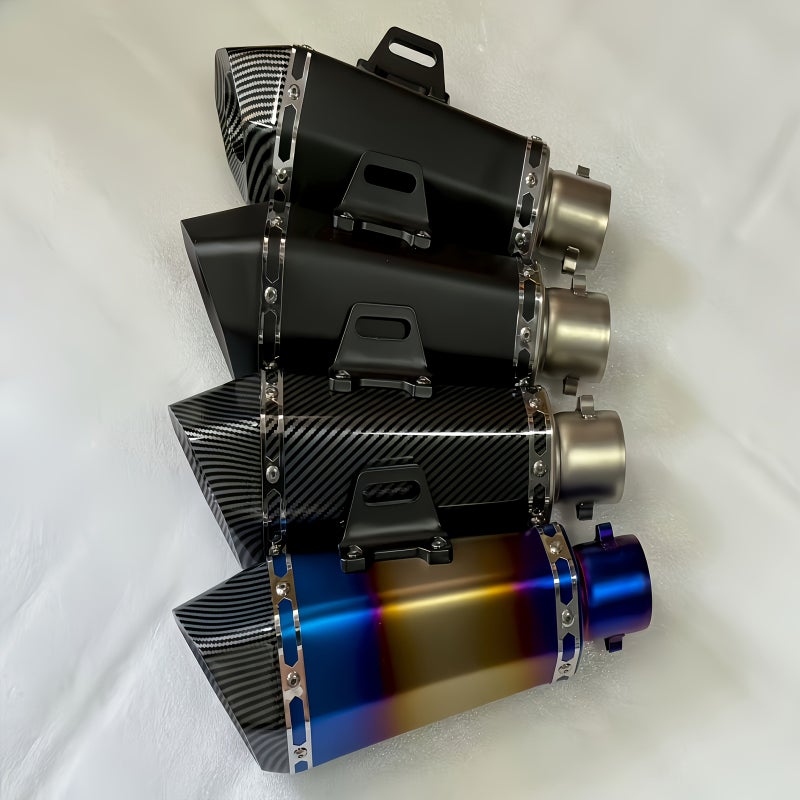 51 Mm Connection Pipe Motorcycle Modification Exhaust Mid Pipe Imitation Titanium Double Blue Compatible With NC700 Z900 GSXR1000 SV650 R6 R3 ZX6R ZX10K7 MT07 Z1000 CB190R Z250 - Image 4