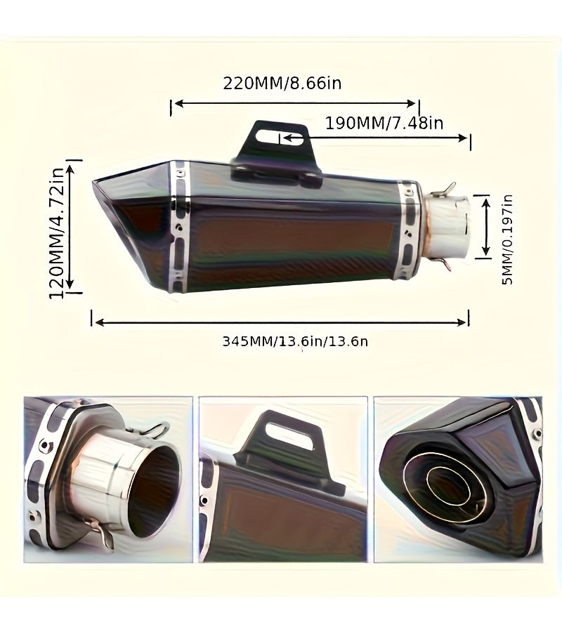 51 Mm Connection Pipe Motorcycle Modification Exhaust Mid Pipe Imitation Titanium Double Blue Compatible With NC700 Z900 GSXR1000 SV650 R6 R3 ZX6R ZX10K7 MT07 Z1000 CB190R Z250 - Image 2