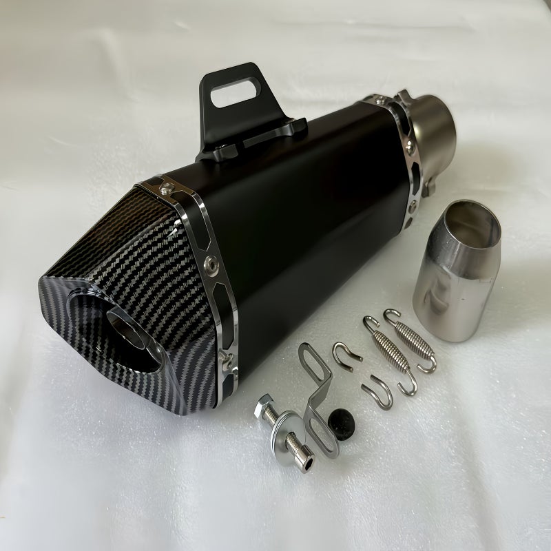 51 Mm Connection Pipe Motorcycle Modification Exhaust Mid Pipe Imitation Titanium Double Blue Compatible With NC700 Z900 GSXR1000 SV650 R6 R3 ZX6R ZX10K7 MT07 Z1000 CB190R Z250 - Image 5