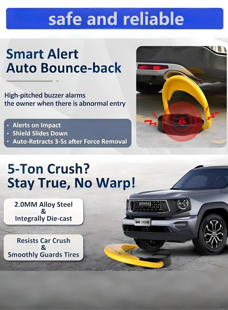 قفل وقوف بالتحكم عن بعد بعرض 45 سم - لاسلكي، مقاوم للاصطدام، مقاوم للماء IP67 للمواقف المحجوزة للسيارات الكهربائية/السيارات - Image 5