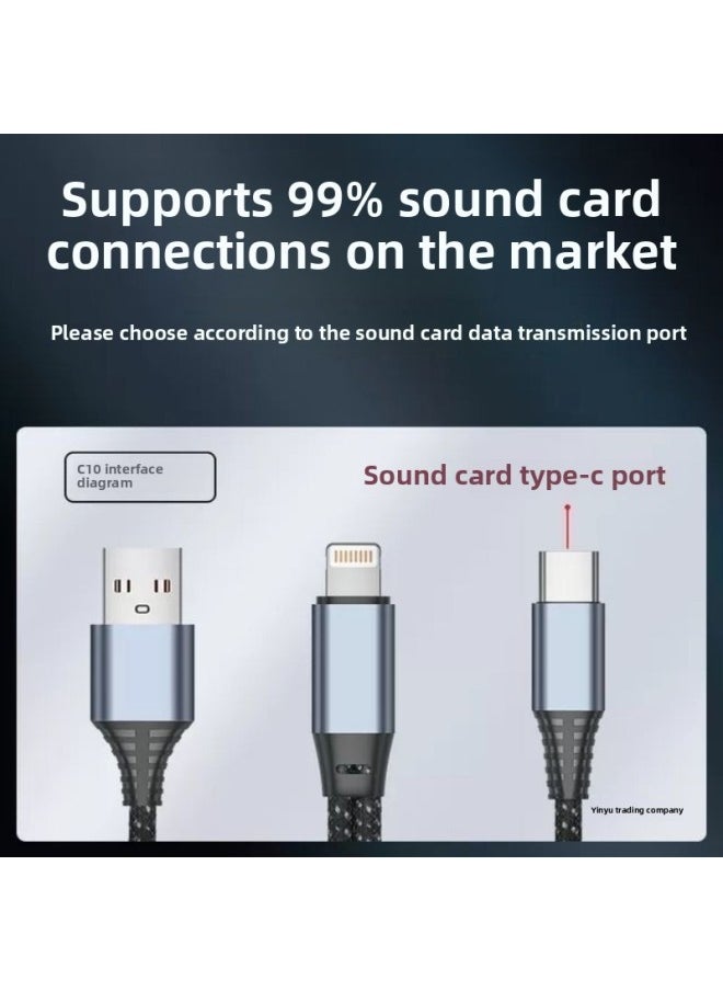 Generic [Sound Card Converter] [Mobile Phone And Sound Card Charge And Use No Current] OTG Live Line Adapter-Model:【type-c To For Apple】  - Image 5