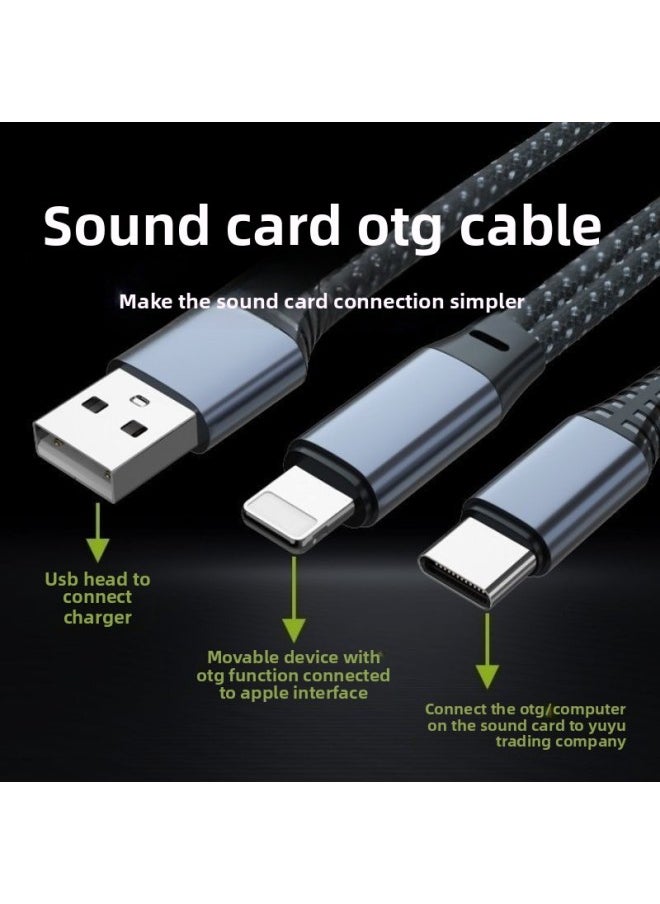 Generic [Sound Card Converter] [Mobile Phone And Sound Card Charge And Use No Current] OTG Live Line Adapter-Model:【type-c To For Apple】  - Image 3