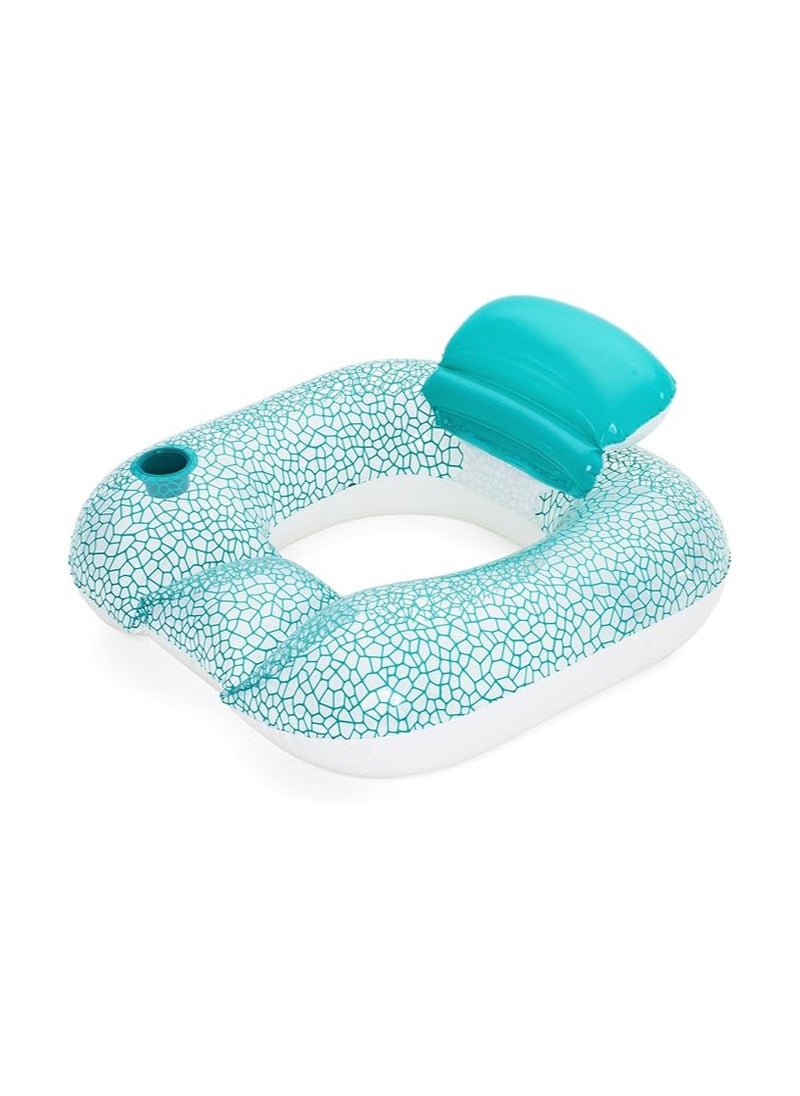 Bestway - Inflatable Float with Pillow - Blue, Comfortable Pool Float with Headrest for Relaxing Water Fun - Image 1