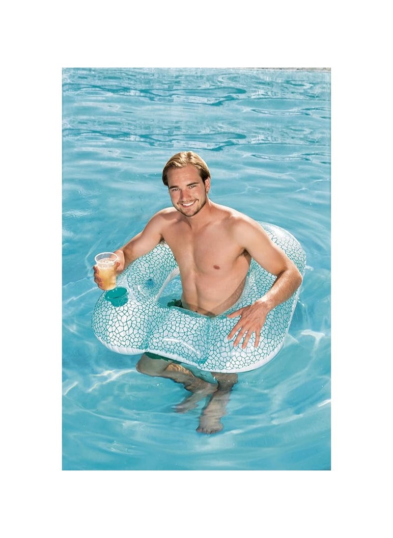 Bestway - Inflatable Float with Pillow - Blue, Comfortable Pool Float with Headrest for Relaxing Water Fun - Image 1