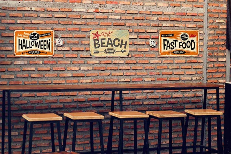 AOYEGO Beach Tin Sign,Star Arrow Tree Leaf Plant Nature Ocean Palm Tropical Sand Relax Surf Vintage Metal Tin Signs for Cafes Bars Pubs Shop Wall Decorative Funny Retro Signs for Men Women 8x12 Inch - Image 4