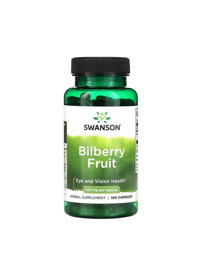 Bilberry Fruit, 470 mg, 100 Capsules