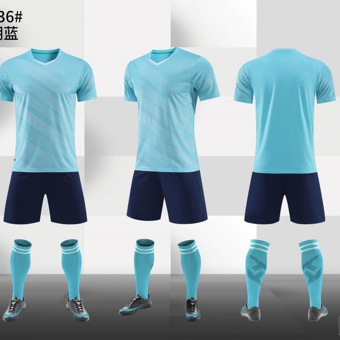 New Style Football Clothing Suit Training Clothing Student Competition Team Clothing Printed Football Clothing Quick-Drying Short-Sleeved Adult Children'S Clothing - Image 5