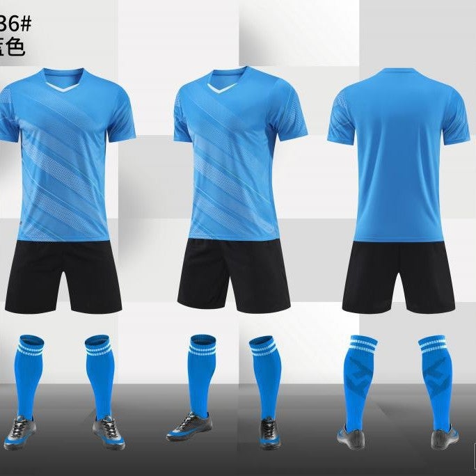 New Style Football Clothing Suit Training Clothing Student Competition Team Clothing Printed Football Clothing Quick-Drying Short-Sleeved Adult Children'S Clothing - Image 3