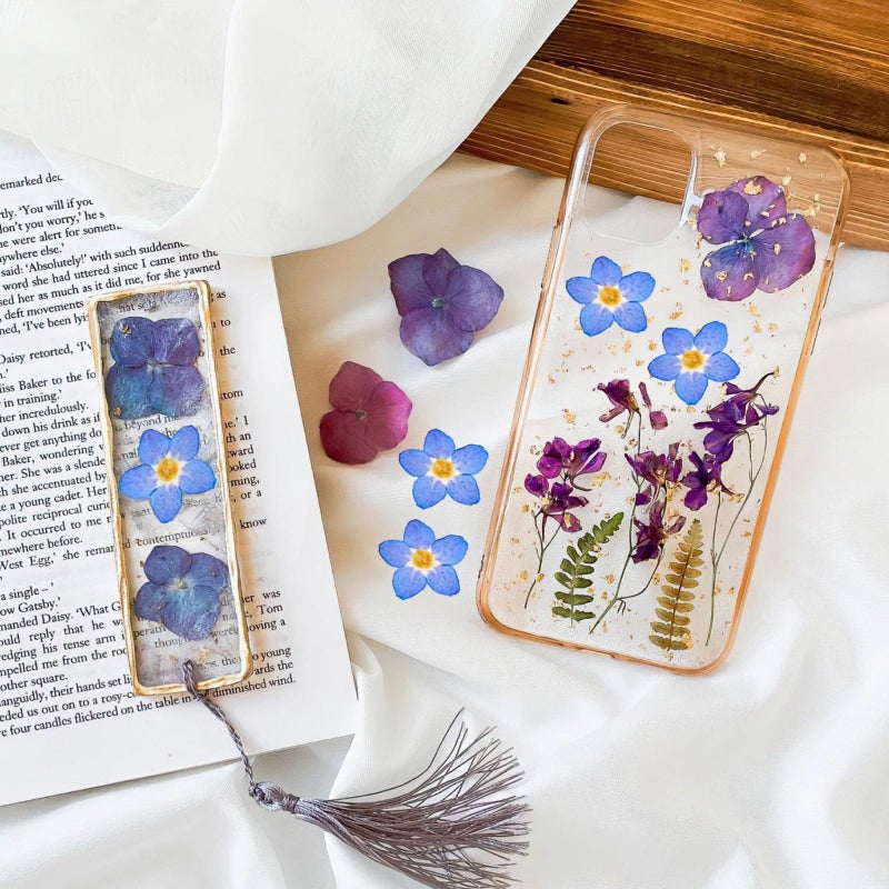 Natural Dried Blue Pressed Flowers 100 Pieces 0 24 0 4 Inch For Resin Jewelry Making - Image 3