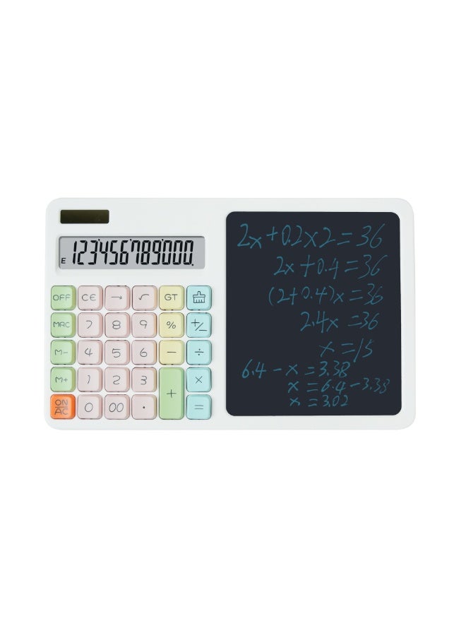 2-in-1 scientific calculator with large screen display, portable office LCD drawing board, erasable, multi-functional