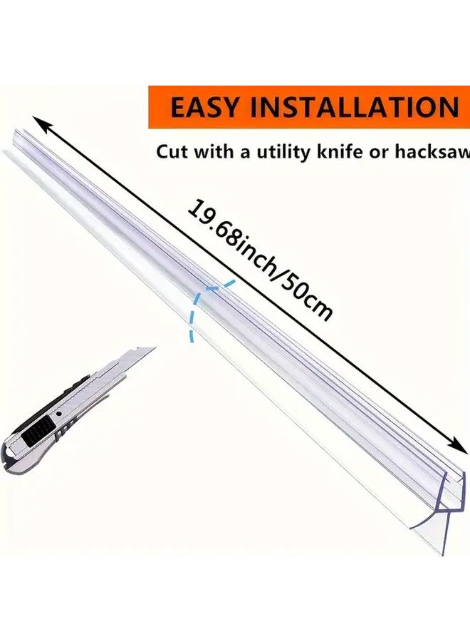 Soft Edge 23 H Frameless Glass Shower Door Magnetic Seal Strip With Internal Grip - Image 5