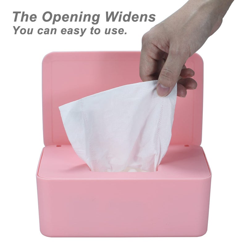 SOCOMAN Diaper Wipes Dispenser, Baby Wipes Case, Baby Wipe Holder Keeps Diaper Wipes Fresh, Wipe Container with Non-Slip Feet (Pink) - Image 3