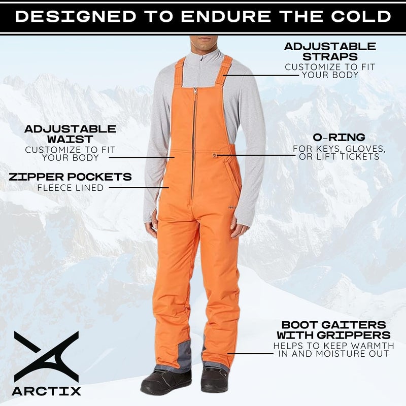Arctix Men's Essential Insulated Bib Overalls, Burnt Ginger, X-Large/34" Inseam - Image 3