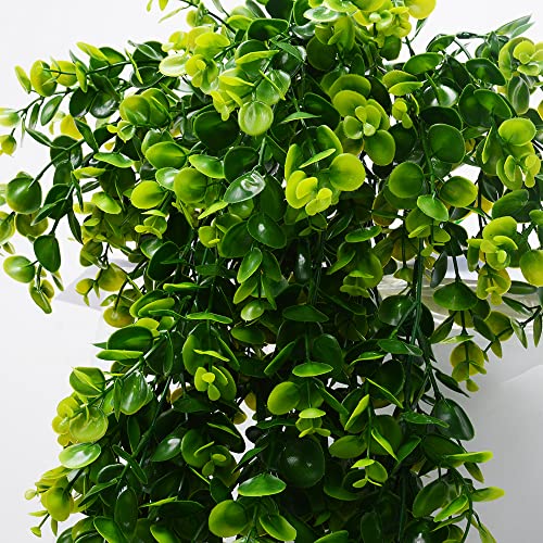 Antspirit 2pcs Artificial Hanging Plants Fake Hanging Plant Faux Eucalyptus Leaf Greenery Vine Outdoor UV Resistant Plastic Plants (2, Green) - Image 5