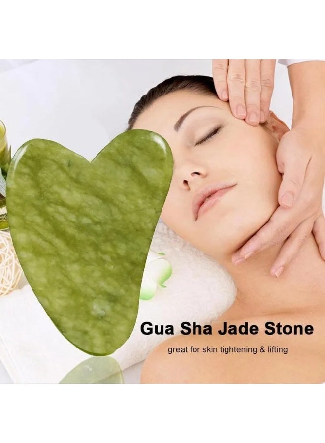 Shein Gua Sha Massage Tool, Natural Jade Scraping Facial Tool for Spa Acupuncture Therapy Treatment On Face Back, Arms, Neck, Shoulder Stone Guasha Neck Beauty Slimming Massager Skin Caring - Image 2