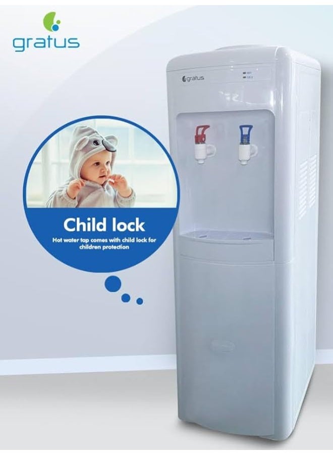 gratus Hot & Cold 2‑Tap Floor‑Standing Top‑Load Water Dispenser — 1 Year Unit + 2 Year Compressor Warranty | Model GWD102AWDX - Image 3