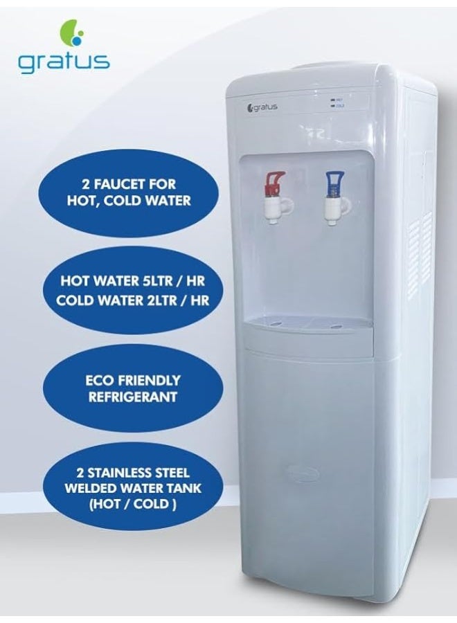 gratus Hot & Cold 2‑Tap Floor‑Standing Top‑Load Water Dispenser — 1 Year Unit + 2 Year Compressor Warranty | Model GWD102AWDX - Image 4