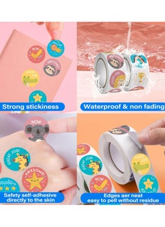 Dominy Reward Stickers for Kids, 2 Rolls 1000 PCS Stickers for Teachers Cute Incentive Elementary Motivational Stickers, Good Job Stickers Teacher Supplies for Classroom, Classwork Award Stickers  - Image 3