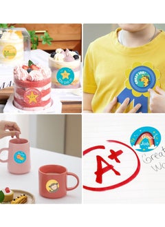 Dominy Reward Stickers for Kids, 2 Rolls 1000 PCS Stickers for Teachers Cute Incentive Elementary Motivational Stickers, Good Job Stickers Teacher Supplies for Classroom, Classwork Award Stickers  - Image 2