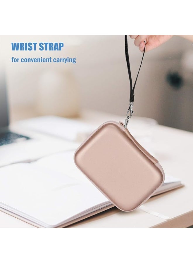 بروكاس غطاء بروكيس لمحركات الأقراص الصلبة الخارجية مقاس 2.5 بوصة يناسب دبليو دي وتوشيبا وكانفيو وسيجيت وسامسونج (SSD وهارد HDD) - شنطة محمولة مضادة للصدمات مع فتحات للبطاقات وملحقاتها - باللون الوردي، زهري - Image 4