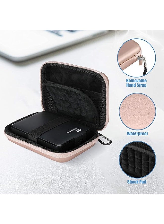 بروكاس غطاء بروكيس لمحركات الأقراص الصلبة الخارجية مقاس 2.5 بوصة يناسب دبليو دي وتوشيبا وكانفيو وسيجيت وسامسونج (SSD وهارد HDD) - شنطة محمولة مضادة للصدمات مع فتحات للبطاقات وملحقاتها - باللون الوردي، زهري - Image 5