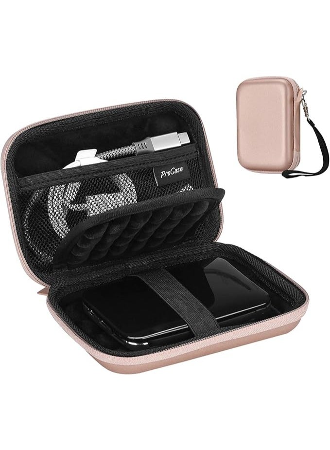 بروكاس غطاء بروكيس لمحركات الأقراص الصلبة الخارجية مقاس 2.5 بوصة يناسب دبليو دي وتوشيبا وكانفيو وسيجيت وسامسونج (SSD وهارد HDD) - شنطة محمولة مضادة للصدمات مع فتحات للبطاقات وملحقاتها - باللون الوردي، زهري - Image 1