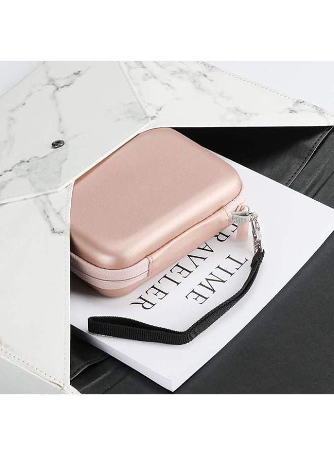 بروكاس غطاء بروكيس لمحركات الأقراص الصلبة الخارجية مقاس 2.5 بوصة يناسب دبليو دي وتوشيبا وكانفيو وسيجيت وسامسونج (SSD وهارد HDD) - شنطة محمولة مضادة للصدمات مع فتحات للبطاقات وملحقاتها - باللون الوردي، زهري - Image 2