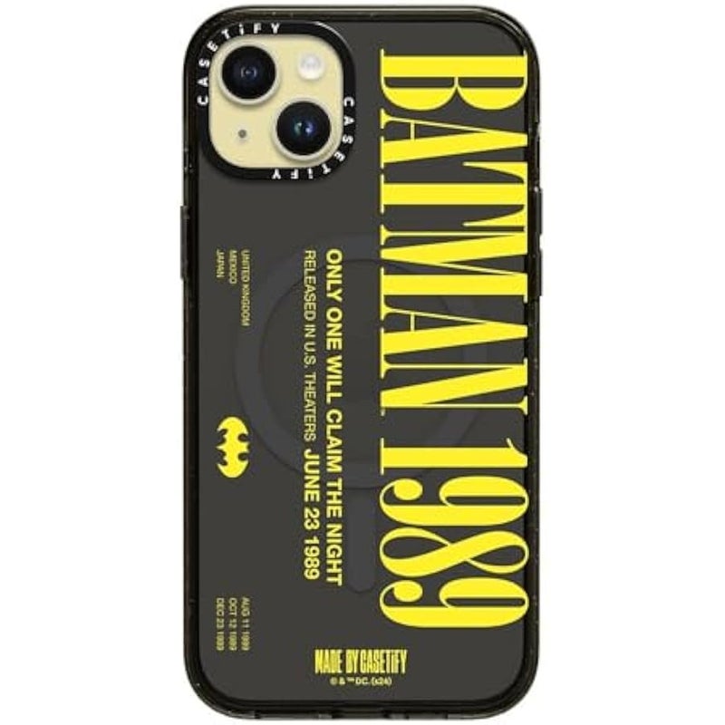 Casetify Impact iPhone 15 Plus Case 【Batman Co-Lab / 4X Military Grade Drop Tested / 8.2ft Drop Protection/Compatible with Magsafe】 - Batman 1989 - Clear Black - Image 2
