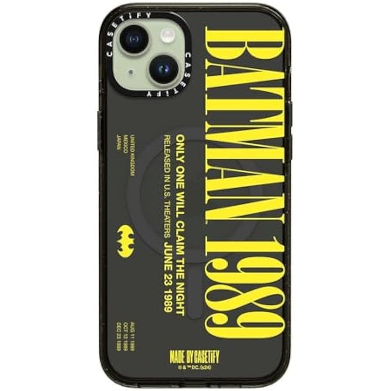 Casetify Impact iPhone 15 Plus Case 【Batman Co-Lab / 4X Military Grade Drop Tested / 8.2ft Drop Protection/Compatible with Magsafe】 - Batman 1989 - Clear Black - Image 3